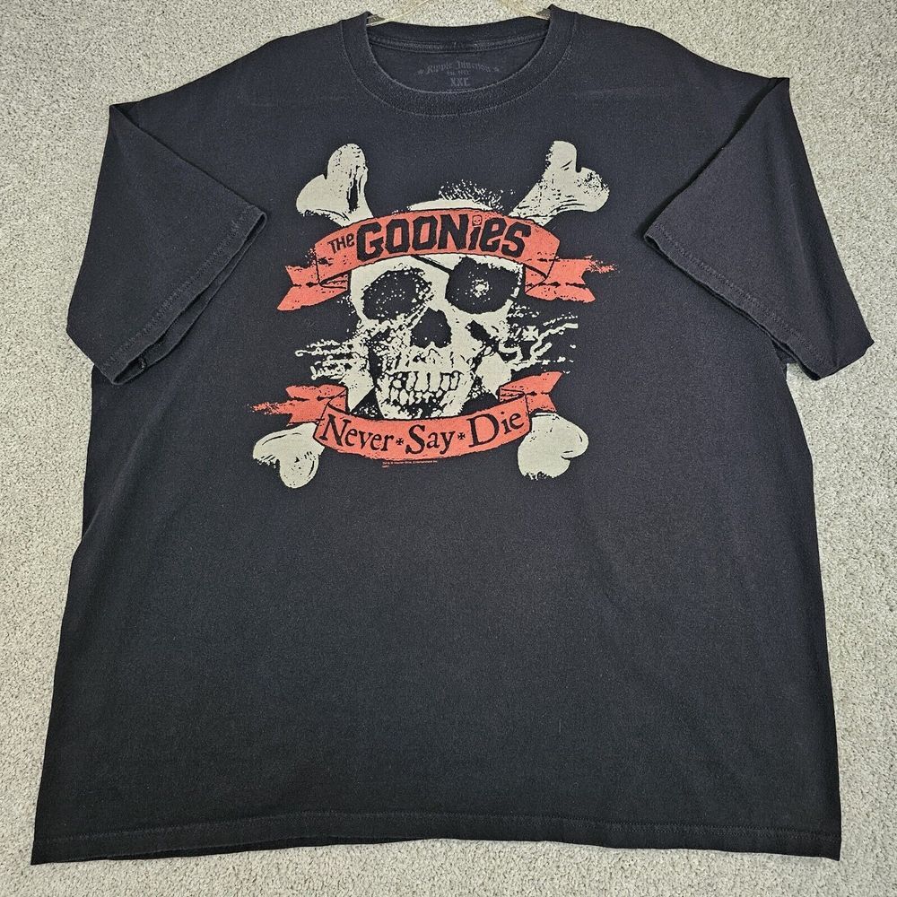 The Goonies T-shirt Mens XXL Black Short Sleeve Graphic Tee Crew Neck 2009‎ Y2K